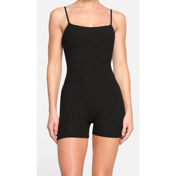 SKIMS OS-MDT-2695 Women's Sz XL Onyx Black Soft Lounge One-Piece Bodysuit - Picture 9 of 10
